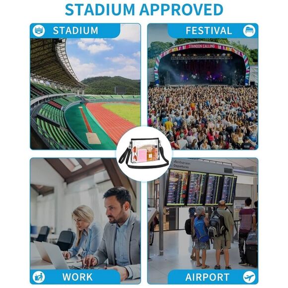 NEW Clear Purse Stadium Approved Clear Bag Removable Straps - Picture 7 of 7